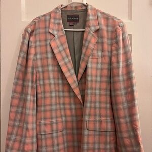 Vintage Et Vous Pink & Grey Plaid Blazer